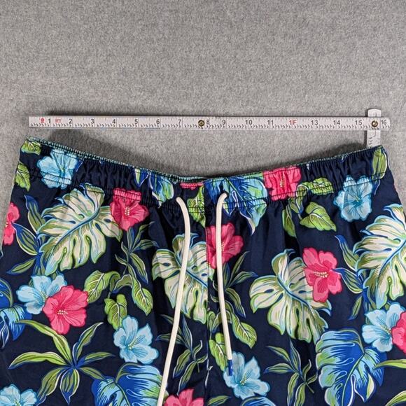 Tommy Bahama Swim Trunks L Navy Blue Floral Hawaiian Board Shorts Tropical - Picture 5 of 9